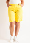 Oui Bermuda Pure Linen Shorts, Yellow