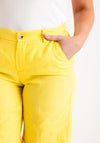 Oui Bermuda Pure Linen Shorts, Yellow