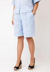 Oui Relaxed Linen Shorts, Blue