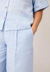 Oui Relaxed Linen Shorts, Blue