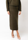 Oui Knit Aline Midi Skirt, Green