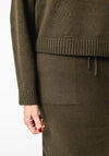 Oui Knit Aline Midi Skirt, Green