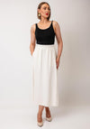 Oui Soft Jersey Aline Midi Skirt, Off White