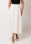 Oui Soft Jersey Aline Midi Skirt, Off White