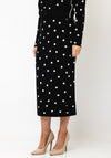 Oui Dot Knit Midi Dress, Black