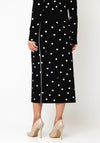 Oui Dot Knit Midi Dress, Black