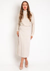 Oui Turtleneck Knitted Sweater, Light Beige
