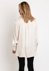 Oui Satin Feel Blouse, Off White Taupe