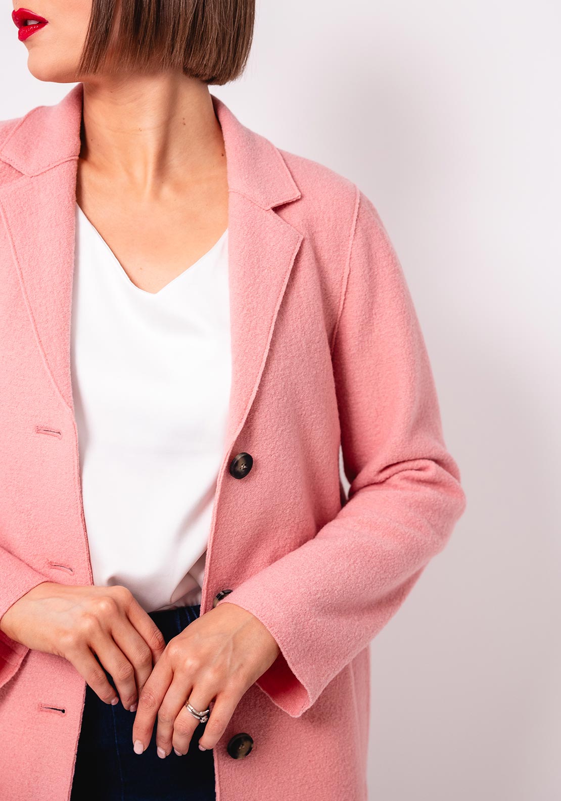 OUI Mayson Boiled Wool Jacket, Pink