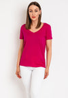 Oui Cari V Neck Top, Aura Red