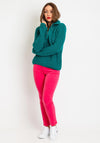 OUI High Neck Half-Zip Knit Jumper, Green
