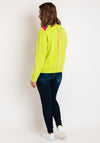 Oui Lightning Bolt Knit Sweater, Lime Green