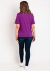Oui Sequin Print Cotton T-Shirt, Violet