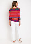 Oui Striped Liene Knit Jumper, Pink Multi