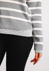 OUI Striped Oui Logo Jumper, Grey