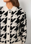 Oui Metallic Star Print Cardigan, Black and Beige