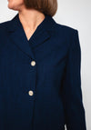 Oui Single Breasted Short Blazer, Navy