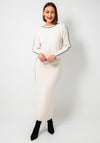 Oui Contrast Piped Ribbed Sweater, Cream