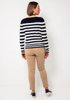 Oui Striped Knit Jumper, Navy and White