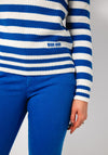 Oui Striped Knit Jumper, Blue and White
