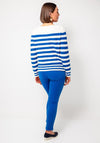 Oui Striped Knit Jumper, Blue and White