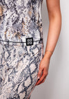 Oui Snake Skin Wide Knit Vest Top, Grey