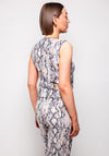 Oui Snake Skin Wide Knit Vest Top, Grey