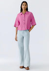 Oui Linen Short Sleeve Blouse, Pink