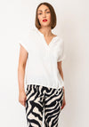 Oui Embellished V Neck Blouse, White