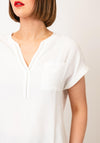 Oui Embellished V Neck Blouse, White