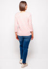 Oui Striped Button Shoulder Top, Pink