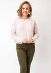 Oui Sirah Cable Knit Crop Jumper, Pink