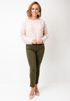 Oui Sirah Cable Knit Crop Jumper, Pink