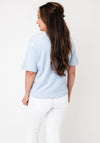 Oui Plain Basic With Embroidery T-Shirt, Blue
