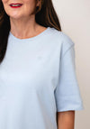 Oui Plain Basic With Embroidery T-Shirt, Blue