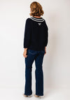 Oui Chunky Knit V-Neck Jumper, Navy