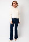 Oui Shaggy Textured Cardigan, White