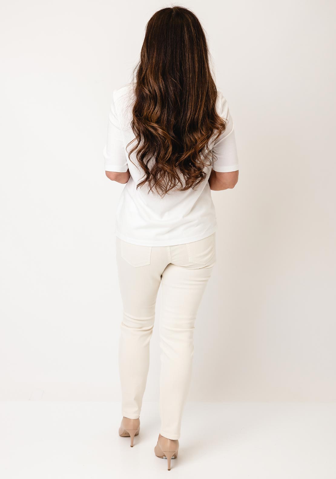 Oui Silhouette Graphic T-shirt, White