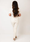 Oui Floral Square T-Shirt, Cream
