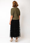 Oui Shaggy Crew Neck Pullover, Green