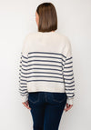 Oui Knitted Striped Jumper, Cream