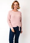 Oui Bow Detail Crew Neck Jumper, Pink