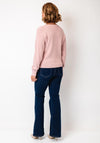 Oui Bow Detail Crew Neck Jumper, Pink
