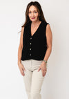 Oui V-Neck Waistcoat, Black