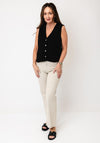 Oui V-Neck Waistcoat, Black