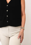 Oui V-Neck Waistcoat, Black