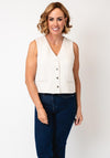 Oui V-Neck Button Up Waistcoat, Beige