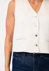 Oui V-Neck Button Up Waistcoat, Beige
