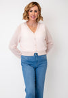 Oui Knitted Button Down Front Cardigan, Pink