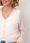 Oui Knitted Button Down Front Cardigan, Pink